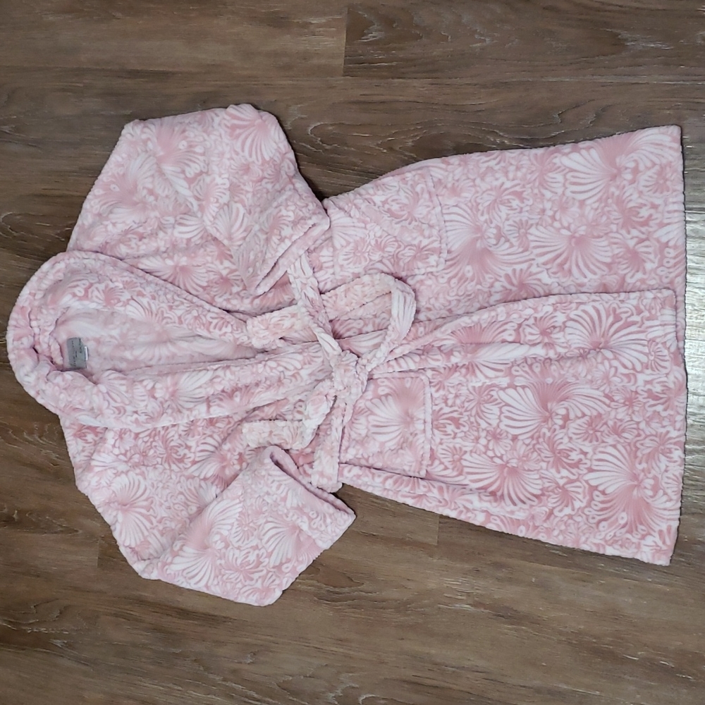 (L) Daniel Buchler Soft Plush Tie Waist Robe Evening Bath Comfy Cozy Bed Bath
